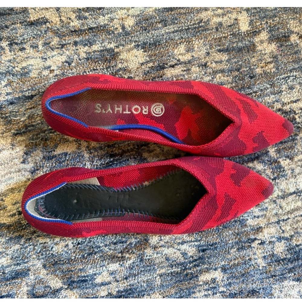 Rothy's Camouflage Red Flats